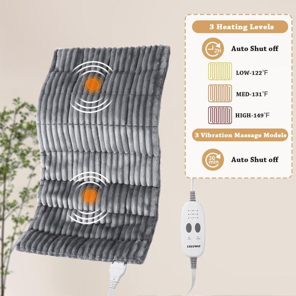 Weighted Heating Pad with Vibrating Massager - Large Size - Picture 5 of 8